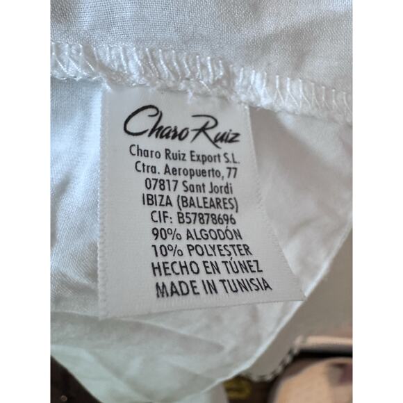 Charo Ruiz Ibiza Stelle Short Dress Smocked White Sz 0 NWT $325 - Picture 9 of 15